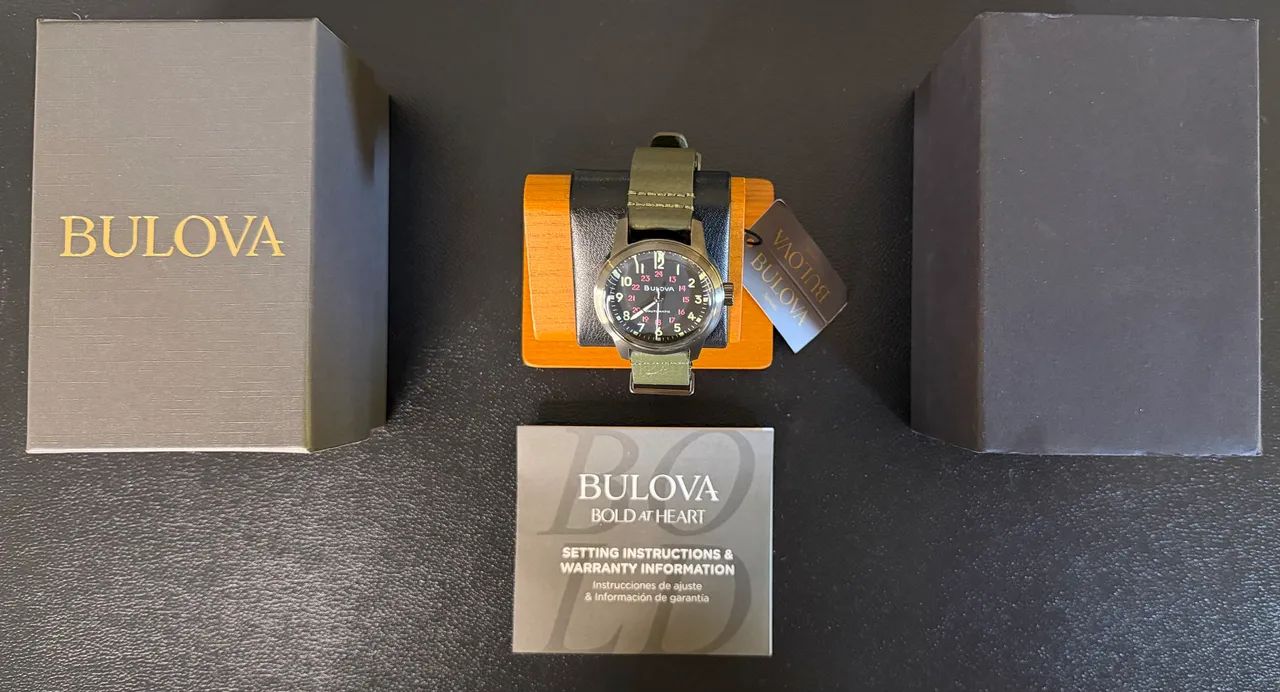 Relógio Bulova Military Hack Black Automático Novo - Foto 3