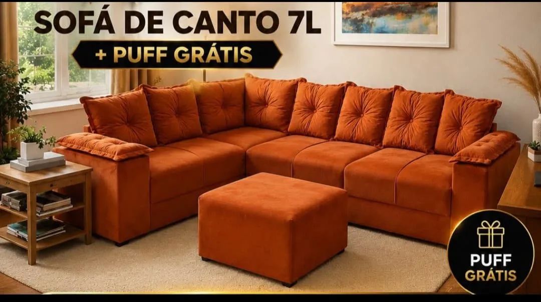 Sofa de 7 lugares + Puff Gratis - Foto 4