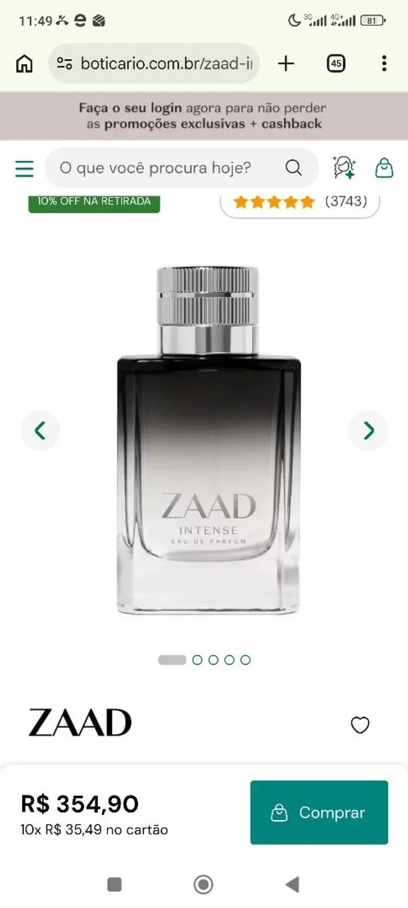 Zaad Intense lacrado 