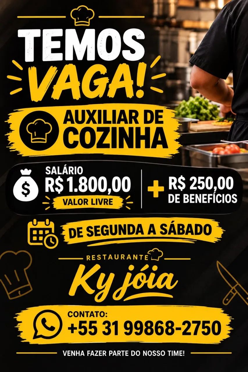 Auxiliar de cozinha?