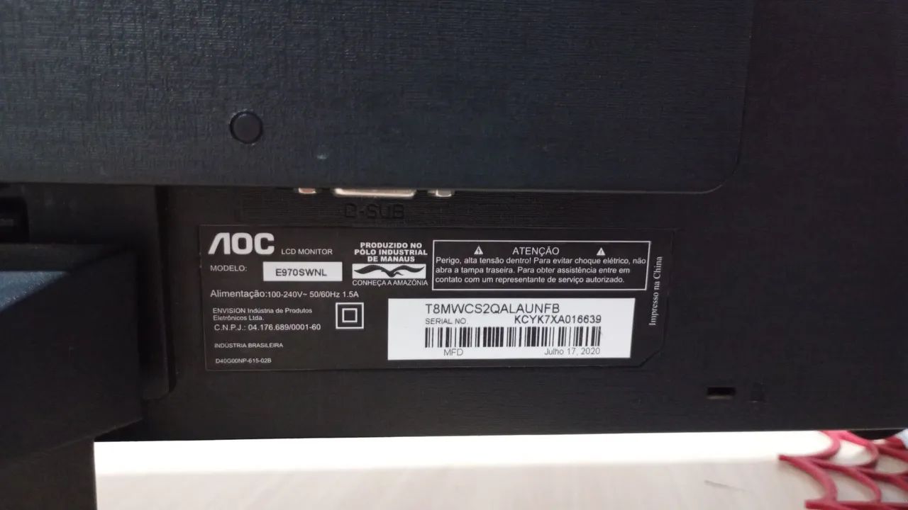 Monitor LCD AOC 18,5 Polegadas - Com Defeito! - Foto 3