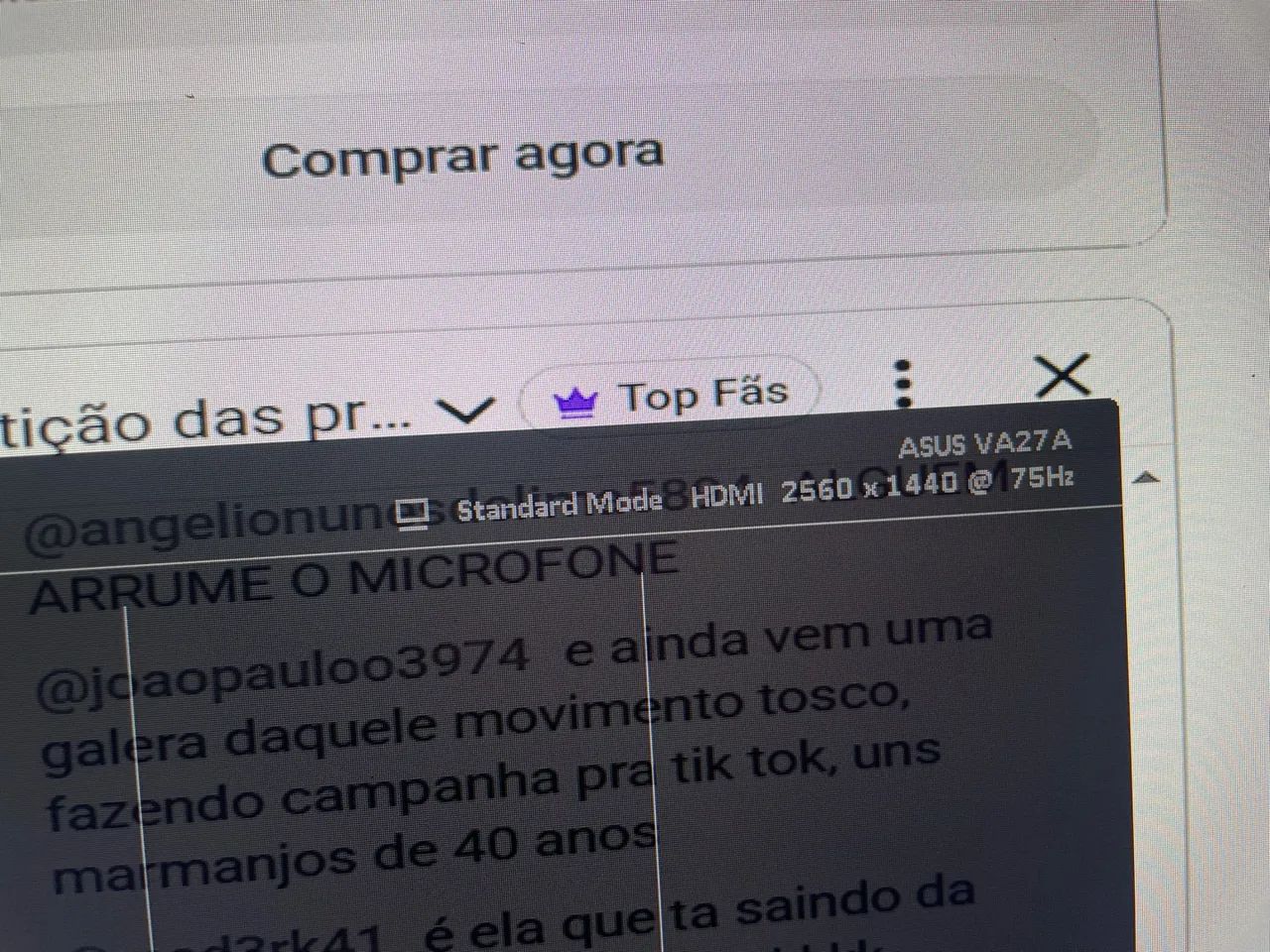 Vendo monitor game asus va27a 27 polegadas com ips 75Hz - Foto 2