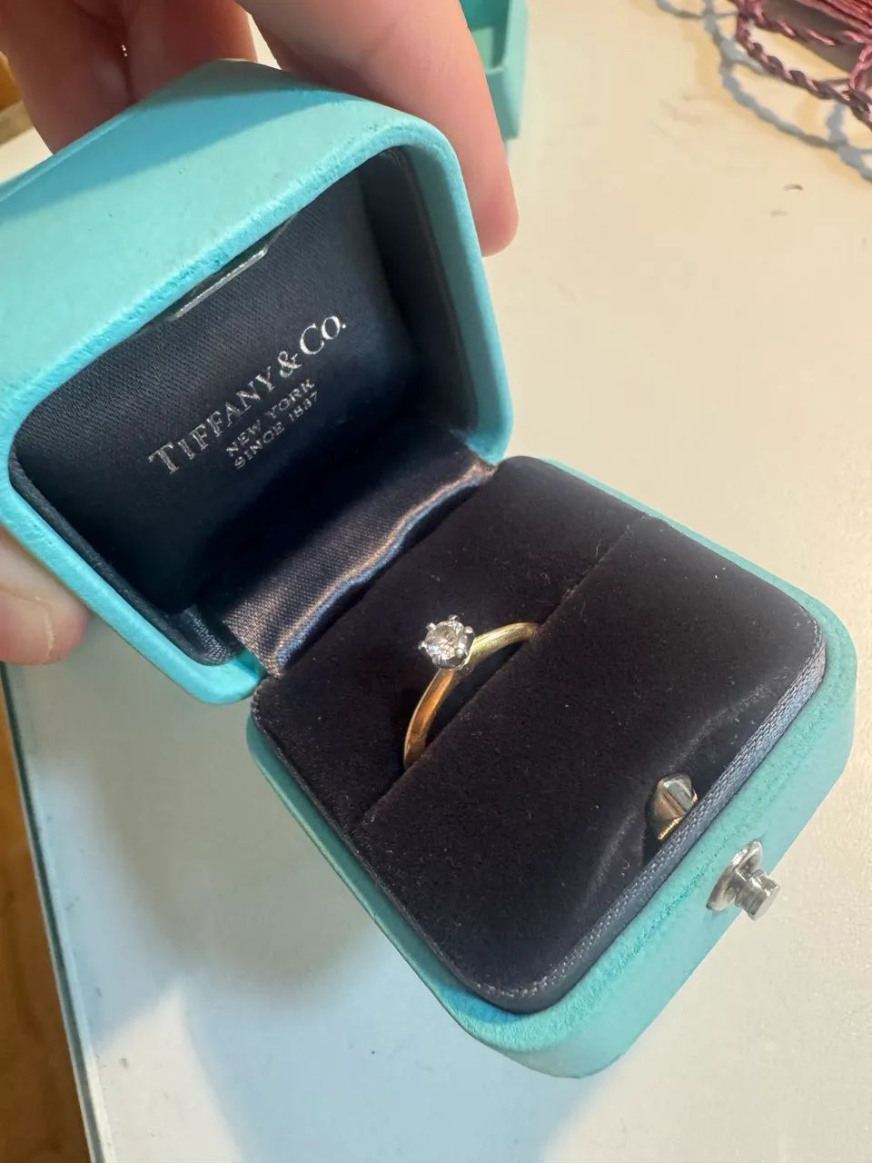 Anel noivado  Tiffany & Co. original ouro rose - Foto 2