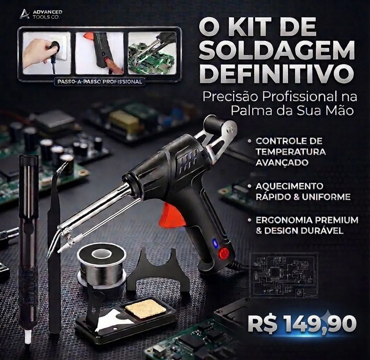 Kit Pistola de Solda Profissional 1