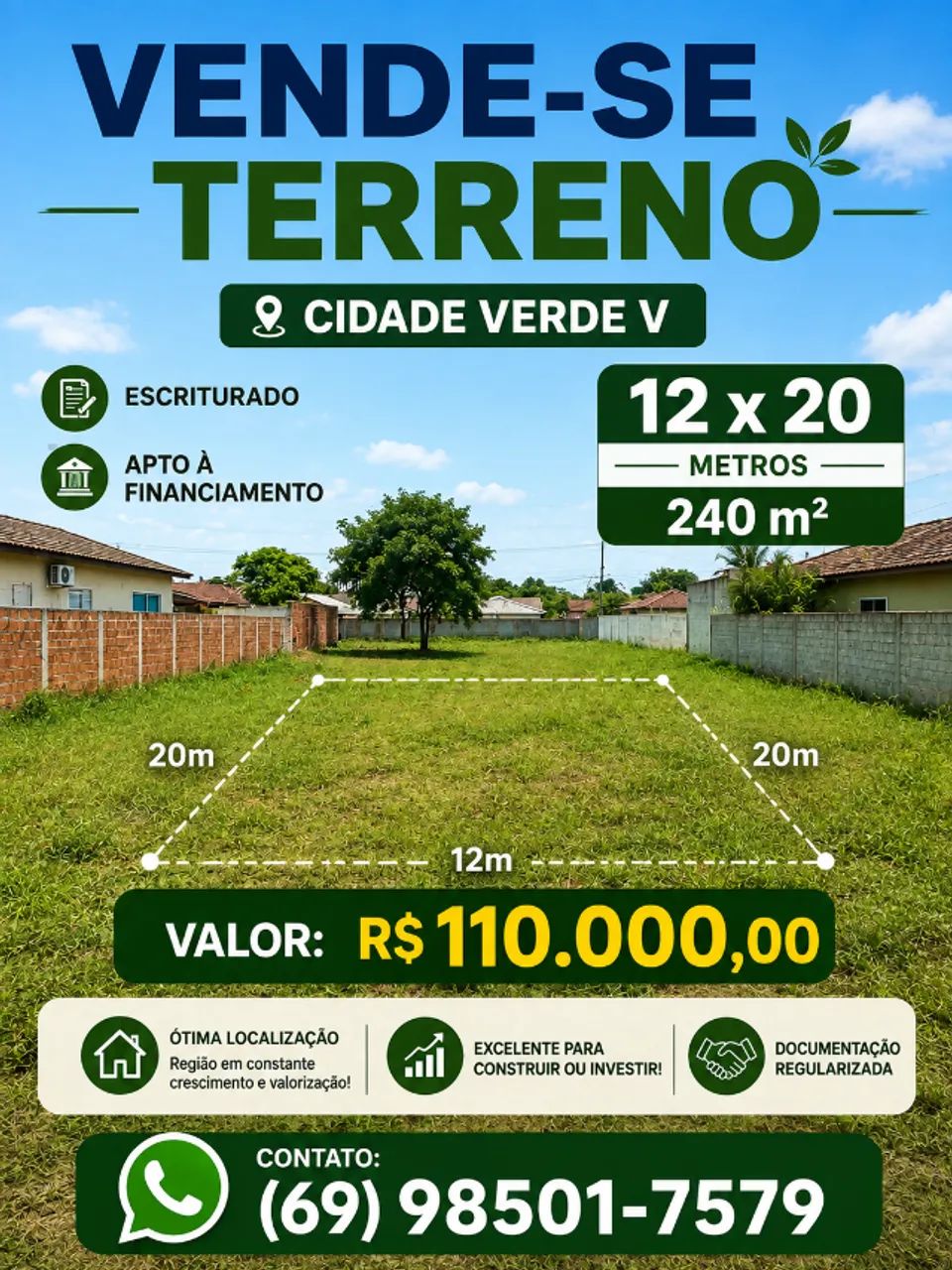 TERRENO À VENDA - CIDADE VERDE V