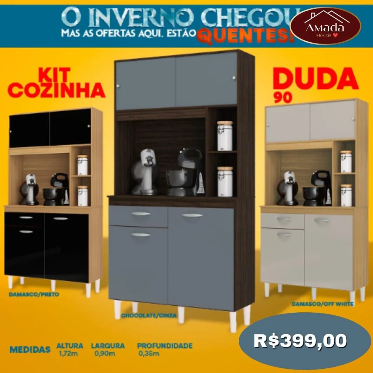 Kit cozinha Duda 90 - à pronta entrega 