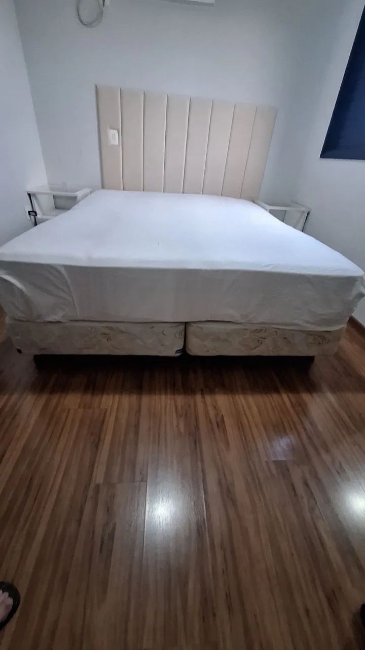 Cama queen box com colchão Probel guarda costas