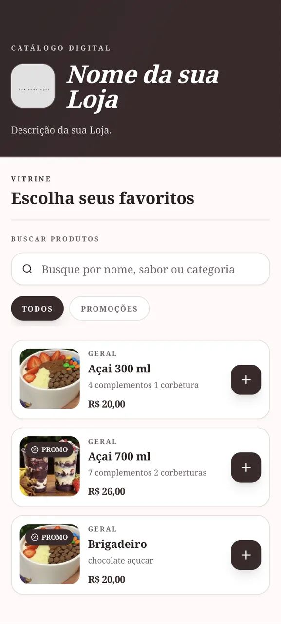Cardápio/Menu/Catalogo Digital - Pronto para uso