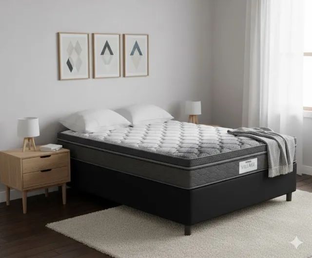 Cama tamanho casal base e colchão D28