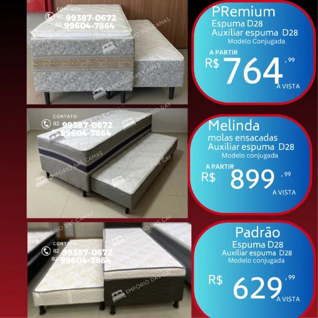 Camas solteiro ao king Unibox, base, base bau,  colchões molas ou espuma bicama bibox - Foto 5