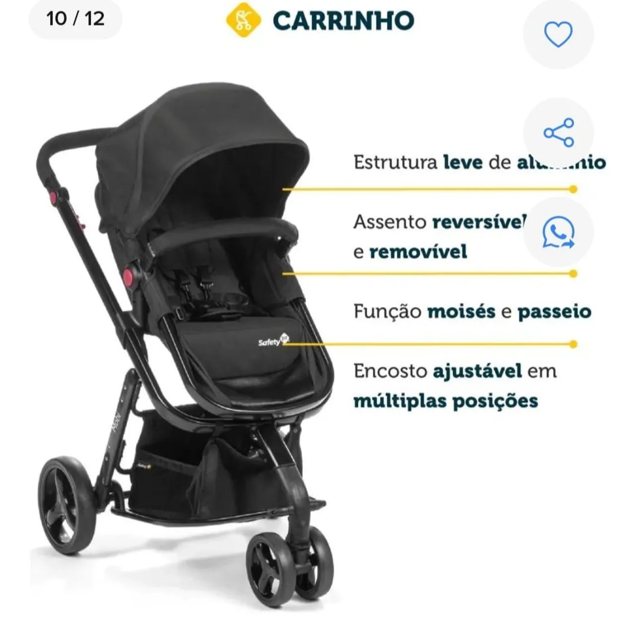 Carrinho e bebe conforto