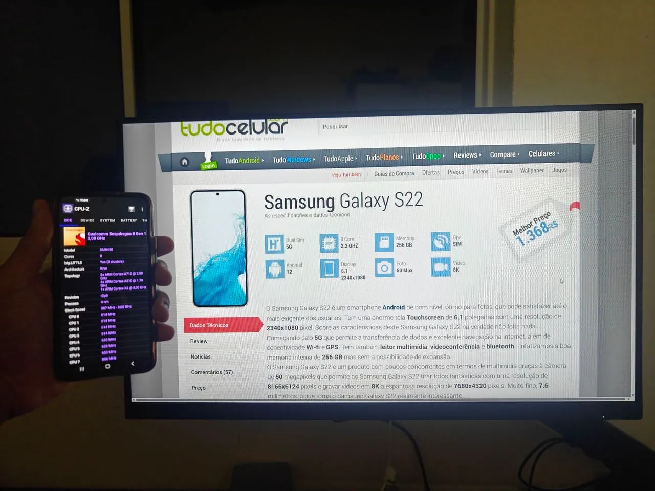 S22 5G COMPLETO - COM CAPA, PELÍCULA E CARREGADOR!