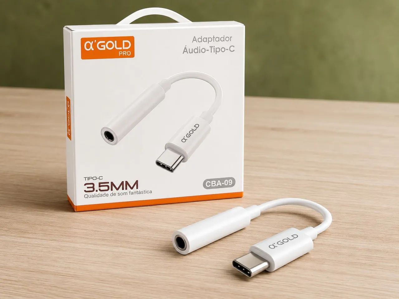 Adaptador Tipo-C para Fone P2 3,5mm Gold - Foto 2