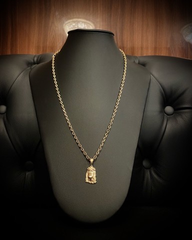 Corrente em Ouro 18k 750 com Pingente Face de Cristo - Foto 2