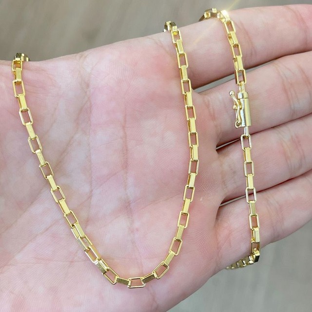 Corrente banhada a 10 milesimos de ouro 18k (1 ano garantia) - Foto 4