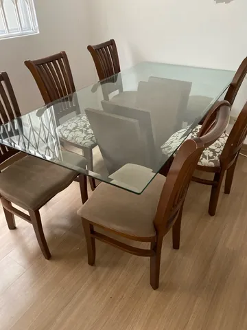 Conjunto Mesa com 6 cadeiras em Madeira Maciça - Piani Decor