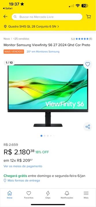 Monitor Samsung ViewFinity S6 27 polegadas - Foto 2