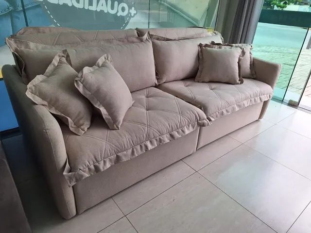 Linha Premium de sofás camas sem caixa e braços slin mega luxuoso - Foto 5