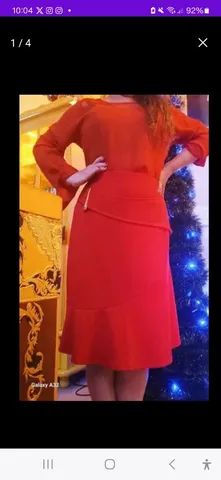 Vendo roupa saía midi vermelho - Foto 2