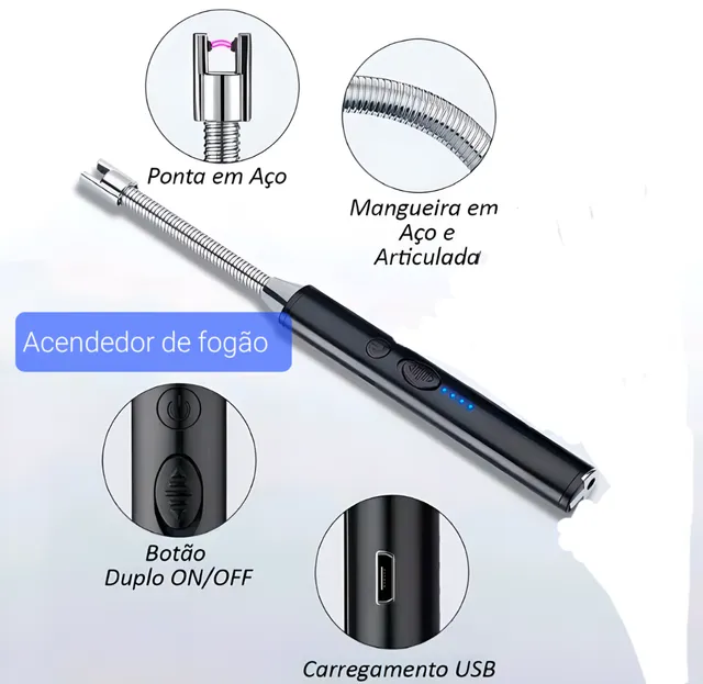 ACENDEDOR DE FOGÃO RECARREGÁVEL