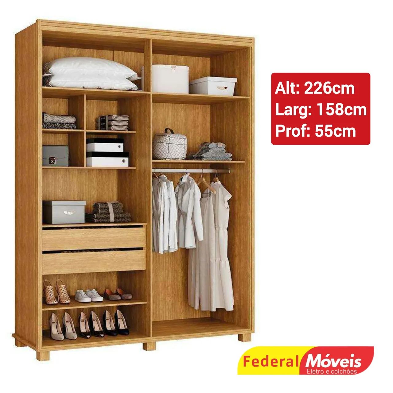 Guarda Roupa 100%MDF 4 Portas e 2 Gavetas Novo Pronta Entrega  - Foto 2