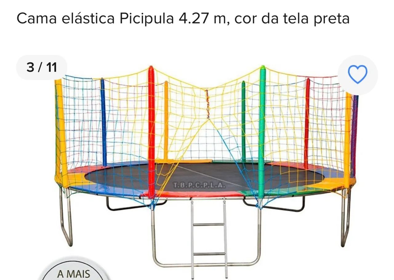 Cama Elástica Picipula 4.27m - Tela Preta