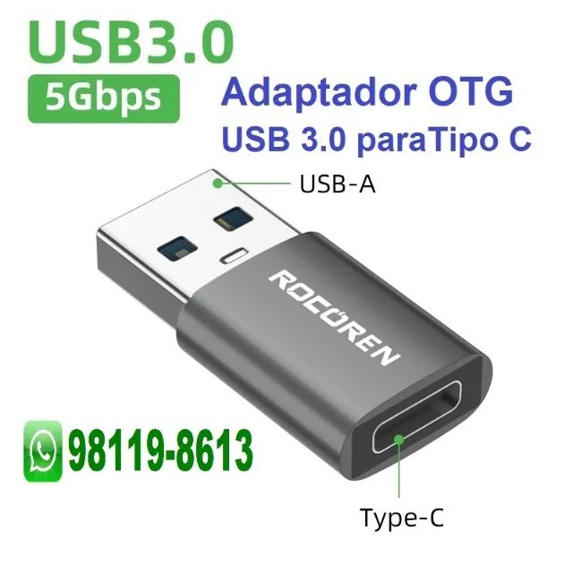 Conector USB Adaptador OTG Tipo C para USB 3.0
