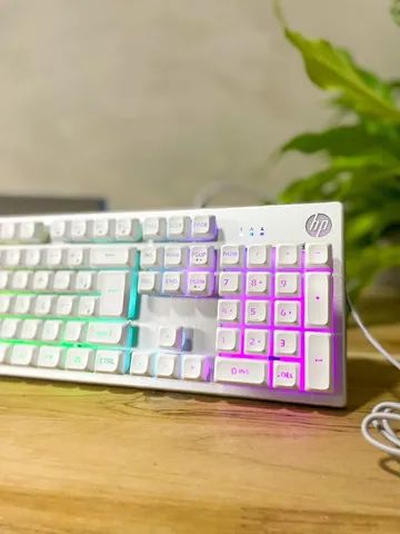 Teclado Gamer HP Novo k500f Led RGB Prata ou Preto - Foto 4