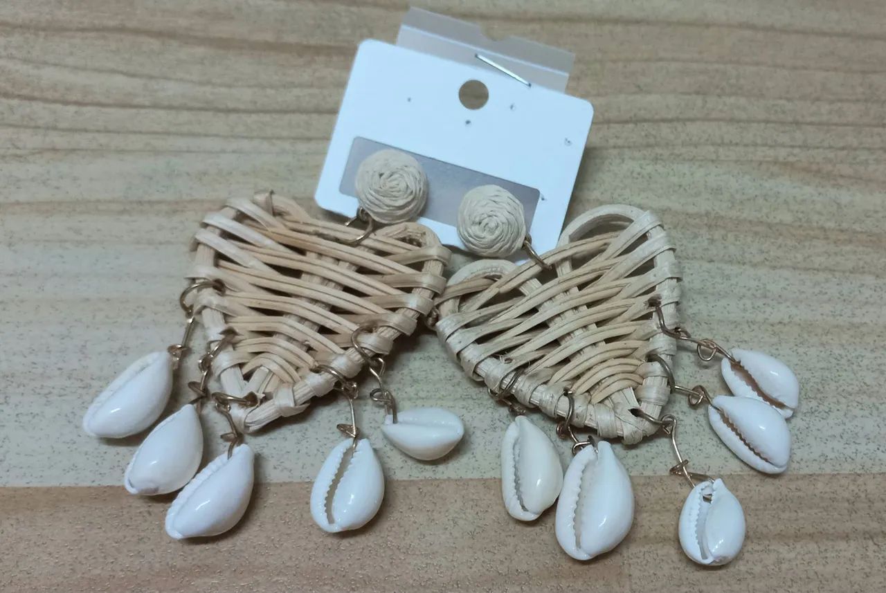 (Novo) Kit Choker + par brincos búzios artesanal - Foto 2