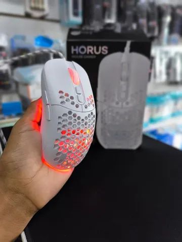 Mouse Horus USB 2.0 12.000 DPI Branco - Foto 2