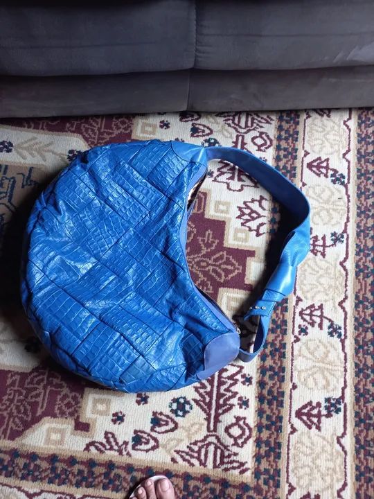 Bolsa Azul de Couro - Foto 4