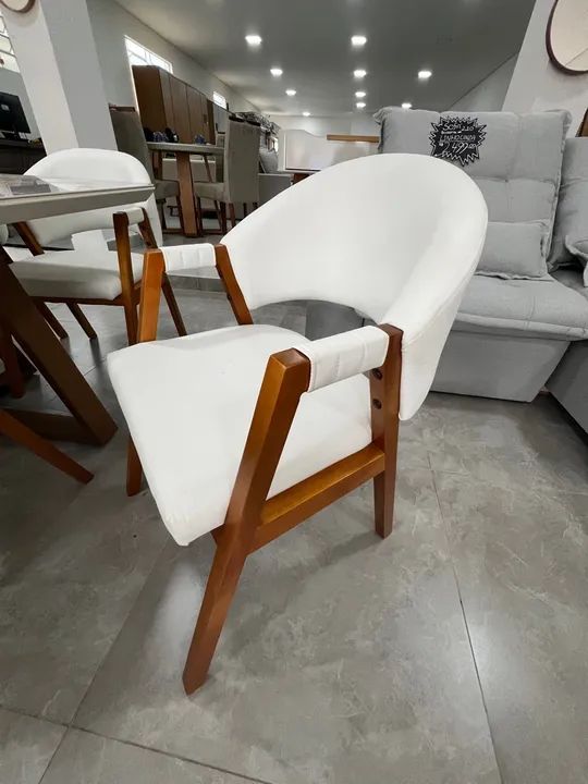 Black Friday Cadeira Poltrona de Jantar Linho Cru