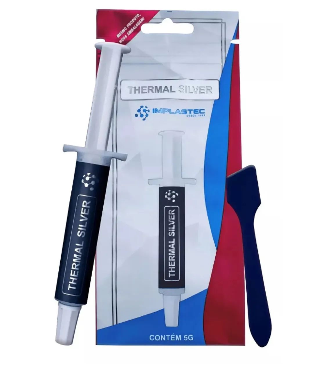 Pasta Térmica Seringa 5g Prata Cooler Processador Pc Notebook Ps4 Thermal Silver Implastec