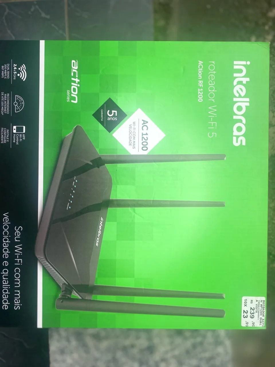 Roteador Intelbras ACtion RF 1200 - Wi-Fi 5 - Novo