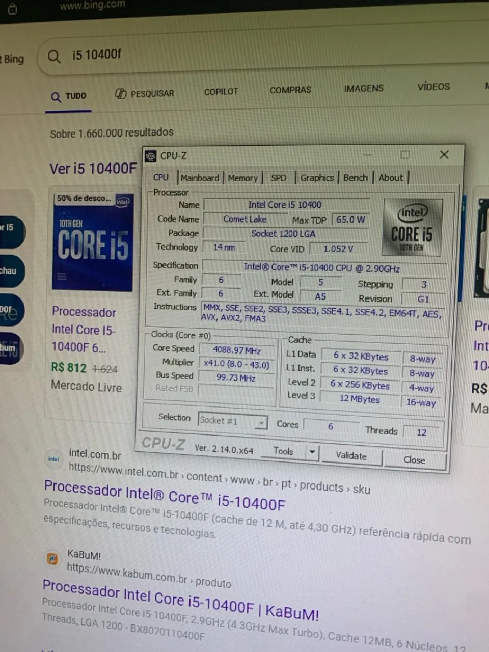 Processador Intel Core i5-10400F - Novo