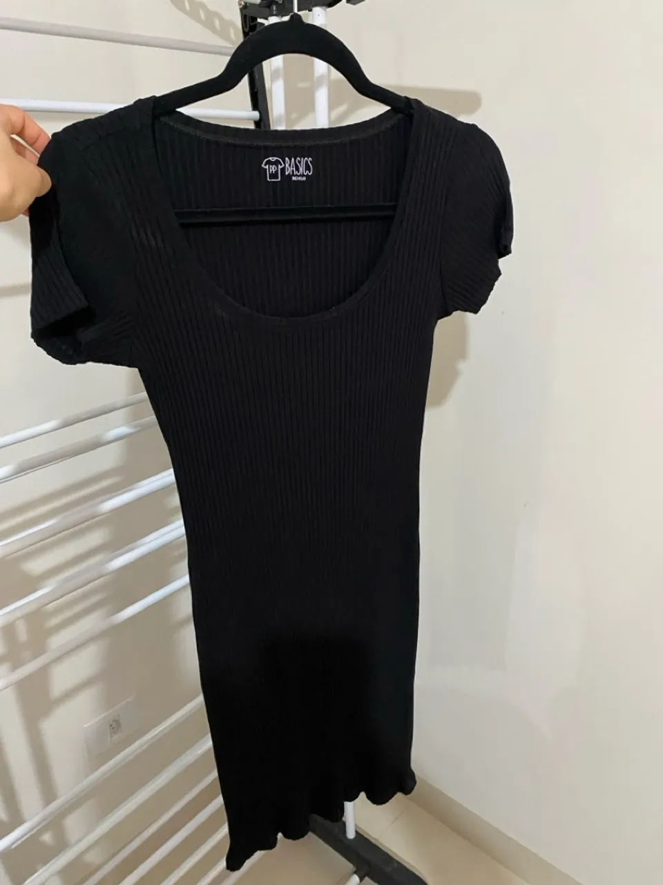 Vestido Canelado Preto - PP Basics