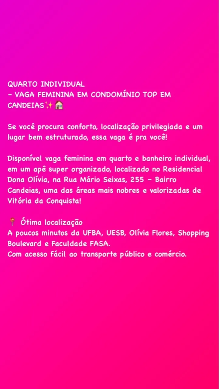 Vaga de quanto feminino