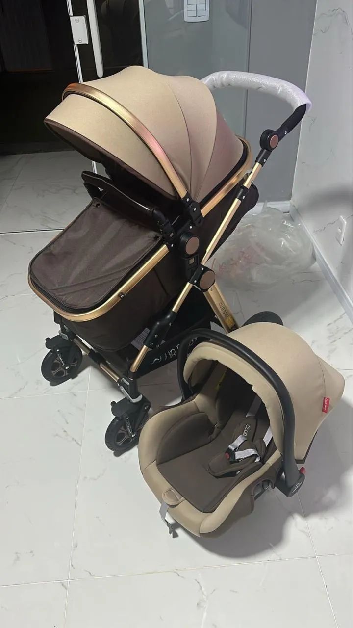 Carrinho com Moisés várias posições + bebê conforto - Foto 2