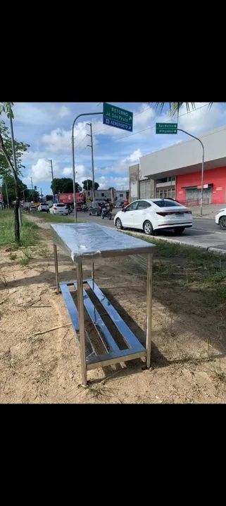 Mesa de aço inox para comercio 150x50 - Foto 2