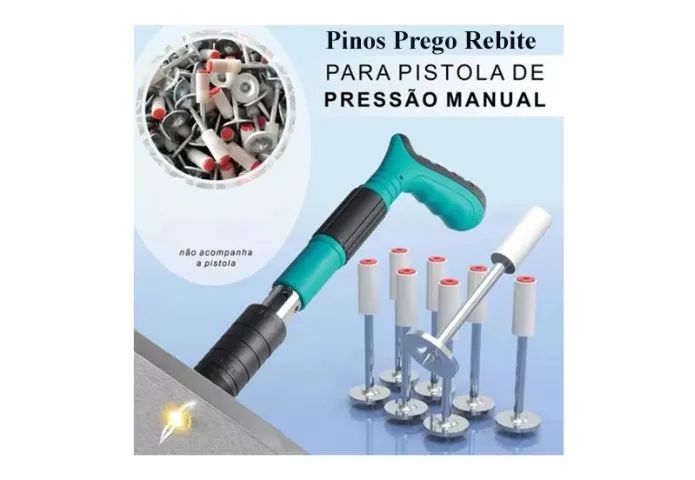 Pinos Para Pistola Fixação Prego Rebite Drywall Grampo Arruela Pinador 100 Unid.
