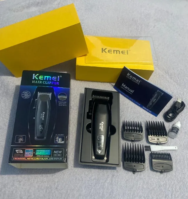Máquina de Corte Profissional Kemei KM-1856 - Potência, Precisão e Estilo!
