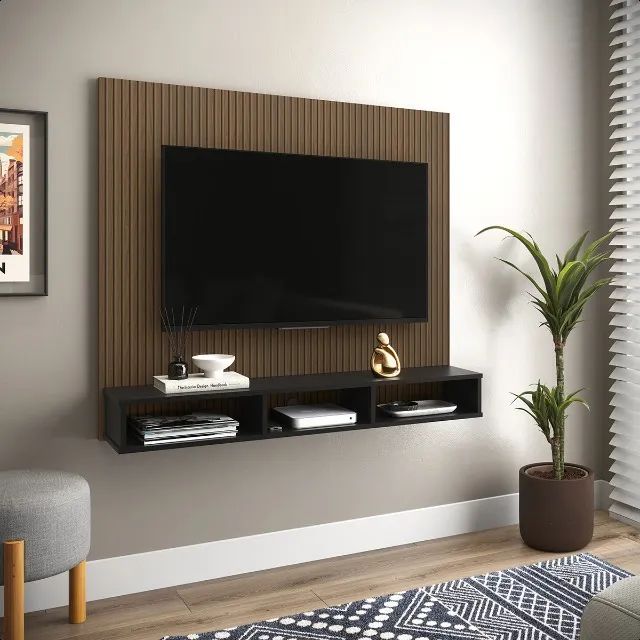 Painel Para TVs até 50 polegadas várias cores Pintura 3D Ripado NOVO - Foto 2