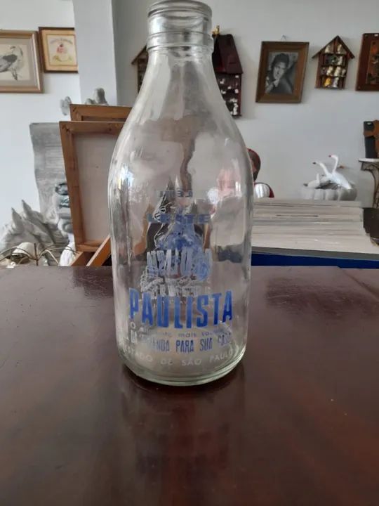 Garrafa de  vidro de Leite Antiga Paulista - Foto 2