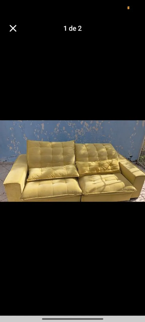 Sofá 2 lugares amarelo