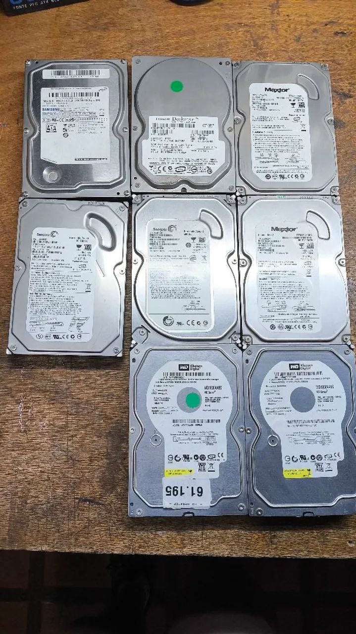 Lote de hds funcionando disco rígido 