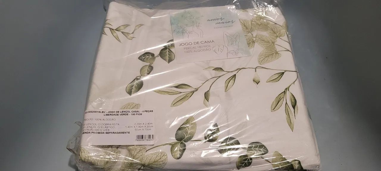 NOVO jogo cama casal 100% algodão 180 fios 4 peças - Foto 2