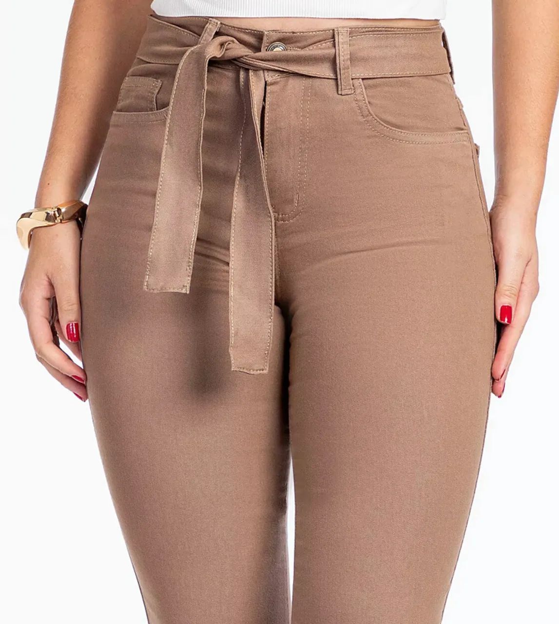 Calça mom Jeans Feminina Bege  - Foto 2