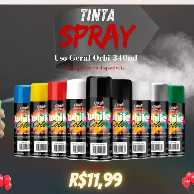 Tinta spray uso geral 340ml (Varias cores)