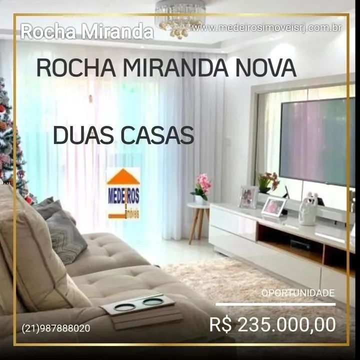 Casa para Venda em Rio de Janeiro, Rocha Miranda, 3 dormitórios, 3 banheiros