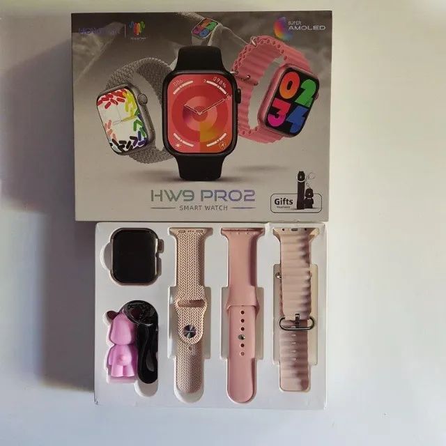 Relógio Smart Hw9 Pro2 41mm Rosa com 3 Pulseiras - Foto 2